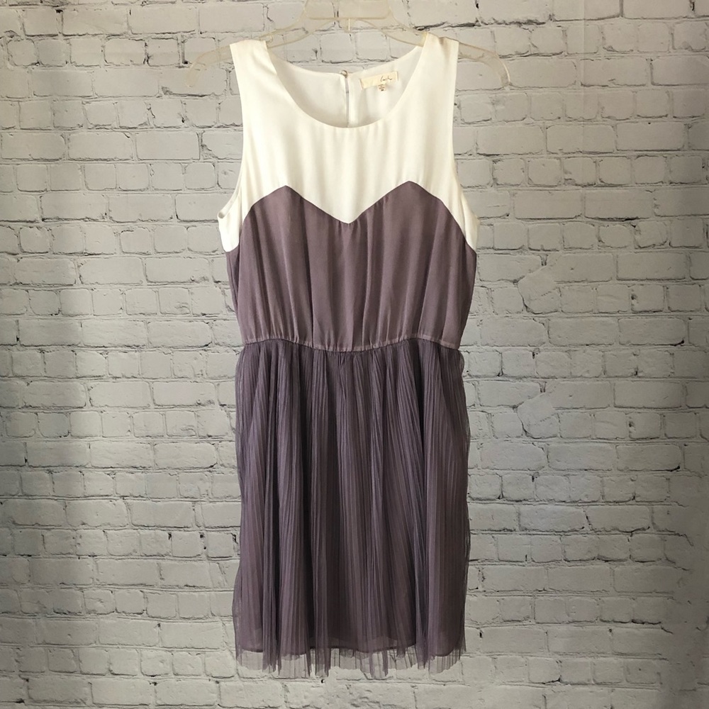 SKIRT - Women's Lush mauve and cream two-toned dress with tulle mini dress.